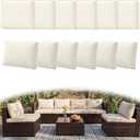12Pcs Outdoor Couch Cushion Covers with Zipper, Water-Resistant Patio Cushion Covers, Max Compatible 24x24x3.15 Inch Patio Cushion, Full Coverage, Non-Stretch, UV-Resistant, Only Cover