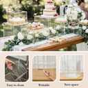 Leinuosen 7 Pcs Extra Large Buffet Risers Set 8" to 14" Acrylic Display Box Square Catering Dessert Table Riser Food Display Decorative Stand with Hollow Bottom for Catering Supplies(Clear)