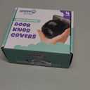 Child Safety Door Knob Cover (4 Pack) Hard-to-Remove Dual-Lock Door Handle Covers for Kids - Reusable Baby Proof Door Knob Locks - Installs Easily, No Tools Needed (Black)