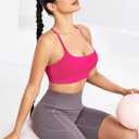 RUNNING GIRL Y-Back Sports Bras for Women, Medium Impact Wirefree Padded Bra Workout Crop Top Longline Sports Bra Push up (Pink, XXL)