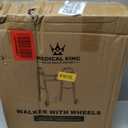Medical king Walkers for Seniors Aluminum Lightweight Walker with Wheels, Adjustable Width and Height, Folding Walker for Elderly, Handicapped, Disabled 2 Wheels in Front