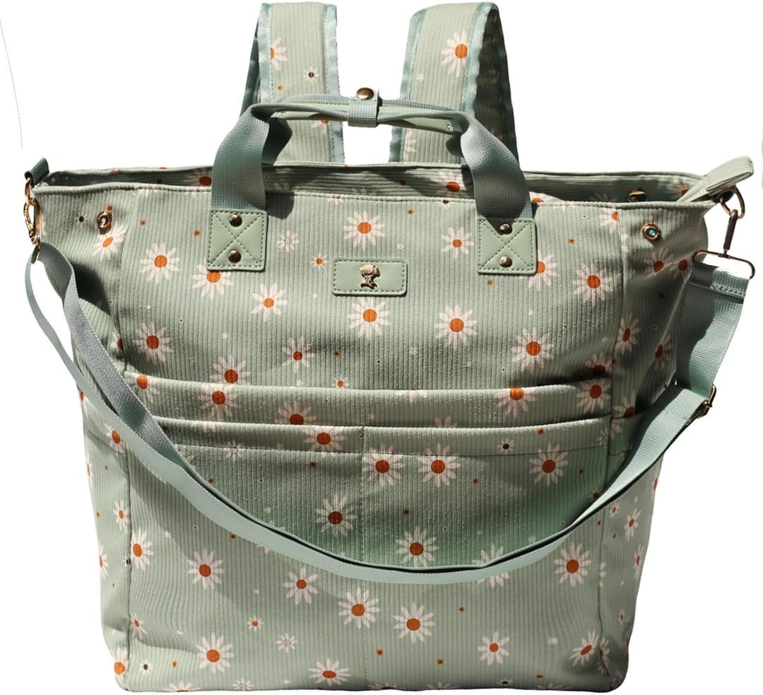 Diaper Tote Bag Totepack Backpack Crossbody Bag 3 in 1 for Women Laptop Backpack Multifunctional with Insulated Pockets