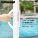 HILLMASTER Sliding Glass Door Handle with Mortise Lock and Key Cylinder,Patio Door Lock with Key Replacement Patio Door Handle Set Sliding Door Lock Fits 3-15/16" Screw Hole Spacing,Reversible Design