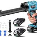 SEESII Cordless Caulking, 21V Battery Powered Caulk, Electric Caulking w/2 x 2.0Ah Batteries, 9Pcs Caulk Remover Tool, LED Light, Auto Retract for Filling, Sealing (Blue)