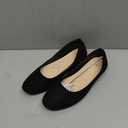 Shupua Flats for Women Round Toe Flat Shoes Dressy Black Ballet Flats Comfortable Womens Dress Shoes Ballerina Flats for Work, Size: 7