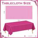 Just Shimmer 4 Pieces Pink Series Rectangle Tablecloth, 54x72 Solid Color Waterproof & Spillproof Disposable Plastic Table Cover, Durable Party Tablecloth for Dining, Buffet, Picnic, Outdoor Events