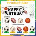 Sports Birthday Party Decorations Happy Birthday Banners Football Basketball Hanging Swirls Baseball Soccer Honeycombs Table Centerpieces for Sport Theme Party Supplies Favors Decor