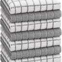 Bumble Dish Cloths (8 Pack) | 12" x 12" | 100% Cotton Kitchen Towels | 405 GSM | Soft, Highly Absorbent & Durable Dish Towels for Kitchen | Gray
