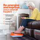 Power Legs Electric Foot Massager Machine with Remote Control, Adjustable Speed, Vibration - Calf Massager - Feet Massager for Neuropathy Pain Relief, Plantar Fasciitis, Leg Blood Circulation (Orange) (Black With Heat and Vibration)