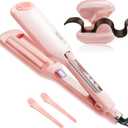 Wave Curling Iron  Adjustable Temperature for Different Hair Types, Creates Loose or Deep Waves Depending on Styling Technique