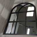 ZMYCZ Arched Wall Mounted Mirror, Black Wall Mirror, Arched-Top Bathroom Mirror, Farmhouse Mirrors, Windowpane Metal Frame Mirror, Long Hanging Mirrors for Living Room or Bedroom (30"x20")