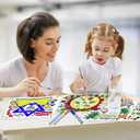 5 x 42 Pcs Passover Coloring Placemats Disposable Table Mats with Pens DIY Passover Coloring Paper Mats Table Passover Decors for Pesach Holiday Passover Theme Dinner Party Supplies
