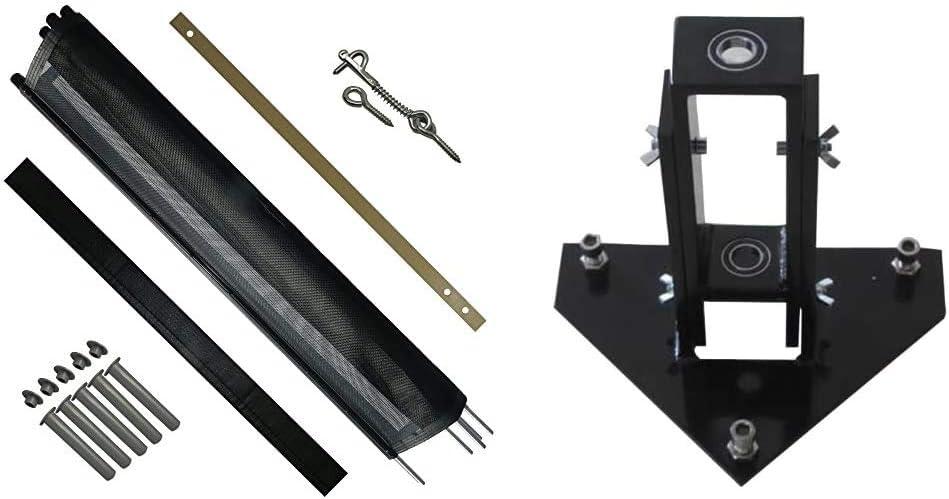 Pool Fence DIY by Life Saver Fencing Section Kit, 4 x 12-Feet, Black and WaterWarden Guide Inground Drilling 5/8 Anchor