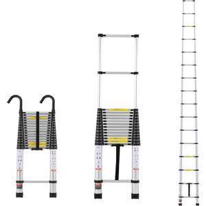 VEVOR Telescoping Ladder, 20.3FT Aluminum Lightweight Extension Ladder, Multi-Button Retraction Collapsible Ladder, 375 LBS Capacity with Non-Slip Feet, Portable Compact Ladders for Home, RV, Loft