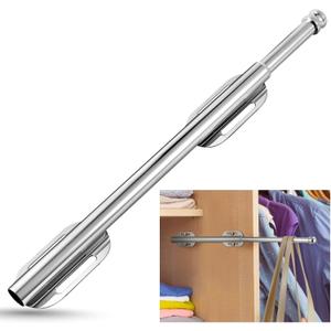 Creatyi 12.6" Stainless Steel Valet Rod Pull Out Valet Rods for Closet Heavy Duty Adjustable Rod,Clothing Hanging Drying Closet Storage Organizer for Bedroom Laundry Room Bathroom (Chrome)