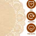 100pcs Paper Doilies Round Brown Paper Doilies 13.5inch Doilie for Dessert Trays Dollies Lace Papers for Tables Round Paper Placemats for Dining Tables Decorative Paper Placemats Cakes Desserts
