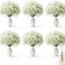200 Pcs Artificial Baby's Breath Flowers Bulk, Real Touch White Gypsophila Fake Flowers with Bendable Stems for Wedding Bouquets, Centerpieces, DIY Crafts, Home Garden Decor