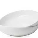 DOWAN 11.5" Large Serving Bowls, 3.2 Qt White Serving Platter, Big Ceramic Centerpiece Bowls, Microwave & Dishwasher Safe, Set of 2