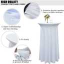 6-Pack 24"x43" White Round Cocktail Table Skirts | Stretch Spandex Fitted Tablecloths | Wrinkle-Resistant, Stain-Resistant, and Machine Washable for Bars, Weddings, Parties, and Banquets