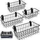 4Pcs Slatwall Baskets, Metal Slat wall Baskets Ventilated Mounted Storage Baskets Accessories for Storage Display on Garage Slatwall Panels (4pcs Black)