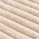 NiNi ALL Faux Fur Plush Throw Pillow Covers Beige 24x24 Inch Set of 2 Decorative Soft Plush Striped Couch Pillow Cover for Sofa Cushion Cases for Couch Bed Home Decor