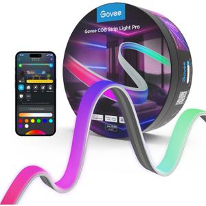 Govee COB LED Strip Light Pro, LED Lights for Bedroom Compatible with Alexa, Google Assistant and Matter, RGBICW Light with Warm White, Smart Strip Light, Color Changing, for Cabinet, 16.4ft Govee COB LED Strip Light Pro, LED Lights for Bedroom Compatible with Alexa, Google Assistant and Matter, RGBICW Light with Warm White, Smart Strip Light, Color Changing, for Cabinet, 16.4ft