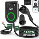 RUTU Ev Charger Level 2 J1772 Chargers, 48 Amp Level 2 Ev Charger Hardwired Up to 11.5Kw, Smart Electric Car Chargers with Flexible 25Ft Cable, 240v WiFi Enabled Electric Vehicle Charging Stations