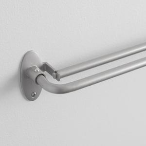 Eclipse Clinton Blackout Curtain Rod, 5/8 Inch Double Bar Wrap Around Adjustable - Fits Windows 48 to 86 Inch, Brushed Nickel Finish