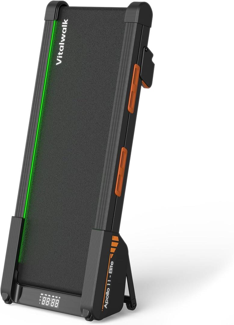 Vitalwalk Walking Pad Treadmill with Incline, Full Deck 15% Auto Incline, Portable Under Desk Treadmills for Home Office, 4-Way Mobility & Vertical Storage, Vibe Speaker, 330LBS Capacity