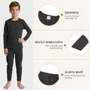 American Trends Boys Thermal Underwear Set Toddler Long Johns Set Fleece Lined Base Layer Winter Thermals Sets for Kids (Large(100) / 3T-4T, Black)