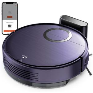 Robot Vacuum and Mop Combo, 2 in 1 Robot Mop Combo Vacuum with Schedule, Wi-Fi/App/Remote, Strong Suction, Self-Charging, Slim, Ideal for Hard Floor, Pet Hair, Low-Pile Carpet