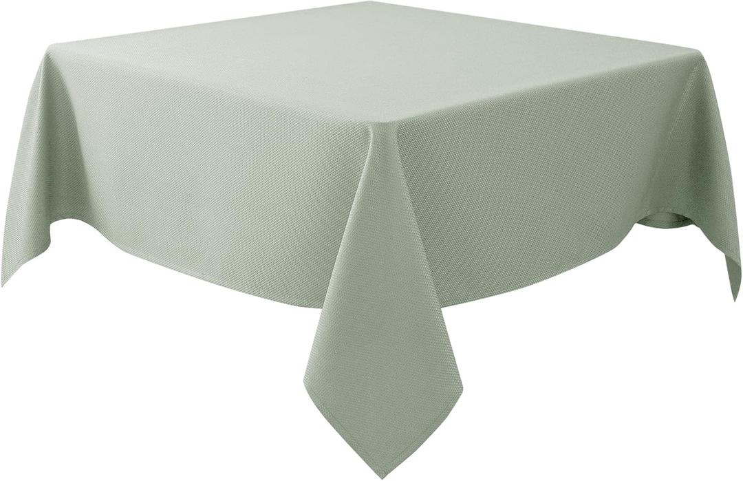 Biscaynebay Square Tablecloth 60x60 Inch-Sage Card Fabric Table Cover-Small Folding Tablecloths Linen Water Resistant Washable for Kitchen Dining Picnic Patio Outdoor Party Restaurant Tables