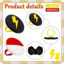 Honeydak 48 Pcs Cartoon Red and White Cupcake Ring Cartoon Birthday Decorations Yellow Cake Topper Ring Red and White Cupcake Topper Birthday Party Decorations for Girls Party
