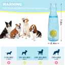 TagME Interactive Dog Squeak Toy, 3-in-1 Bottle Shape with Inner Tennis Ball and Treat Dispenser, Durable Rubber Chew Toy for Medium Dogs, Boredom Relief, Blue
