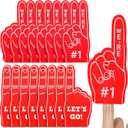 Sinmoe 24 Pcs Mini Foam Finger Baseball Fan Mini Foam Finger, We're #1 Sports Themed Party Supplies for Baseball Hockey Football Basketball Events Team Gifts(Red)