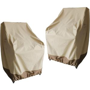 Outdoor High Back Chair Cover, Heavy Duty Waterproof Patio Swivel Chair Covers - Fade Resistant Patio Standard Dining Chair Cover 2 Pack - 26W x 28D x 37.5H inch Beige & Brown