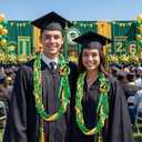 Giegxin Class of 2026 Graduation Leis Set 2026 Silk Ribbon Money Leis Grad Cutouts Adjustable Handmade Double Braided Necklace for Congrats Graduates Senior Party Gifts Accessories