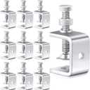 Lounsweer 20 Pcs Stainless Steel C Clamps Heavy Duty 1 3/16 Inch Mini Tiger Clamp with Stable Wide Jaw Opening Small Screw Clamps for Metal Working Mounting Woodworking