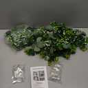Dolicer 2 Packs 6FT Artificial Eucalyptus Garland with LED Light String, Faux Greenery Garland Hanging Fake Silver Dollar Eucalyptus Leaves Vines for Wedding Backdrop Arch Table Wall Party Home Decor, Grey Green with Light 
