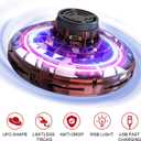 FLYNOVA Mini Drone for Kids Adults,Rechargeable UFO Flying Spinner with Lights,Birthday Party Cool Game,Indoor Outdoor Easy Operated Toys,Thanksgiving for Boys Girls Teens (Red)