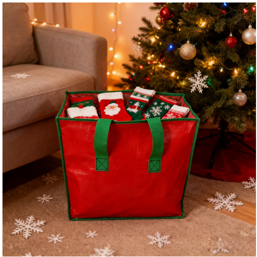 Tyidzon Christmas Tree Storage Bag - Waterproof Large Organization and Storage Bags with Durable Handles for Toys Blanket Clothes, 19x11x15" - Red