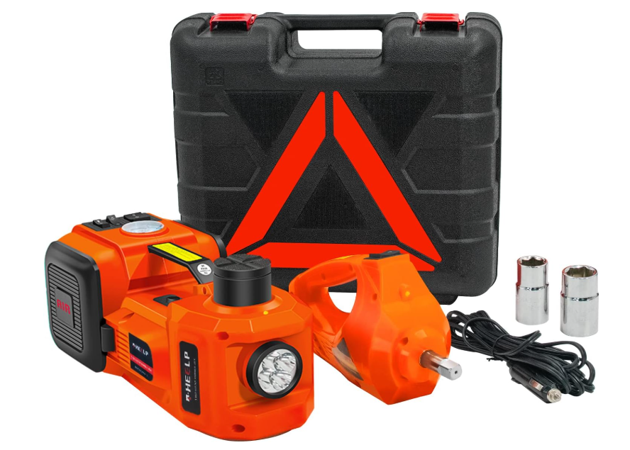 E-HEELP Electric Jack Kit, 5 Ton 12V Hydraulic Jack Kit with Electric Impact Wrench for SUV MPV Sedan Truck Tire Change Garage Repair
