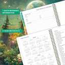 Planner 2025-2025 Planner, 9" x 11", Jul.2025 - Jun.2026, Weekly and Monthly with Colorful Tabs, Strong Twin-wire, Back Pocket - Dreaming Moon