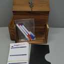 Suggestion Box with 50 Suggestion Cards Wood Donation Box with Slot and Lock Prayer Boxes for Fundraising Tip Drop Ballot Boxes Wall Mounted with Chalkboard and Keys for Church Office