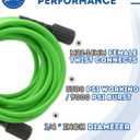 TOOLCY Flexible Pressure Washer Hose 1/4 x 100 FT 3300 PSI Kink-Resistant Lightweight Quick-Connect With Brass M22-14 mm Fittings Replacement Hose for Power Washer