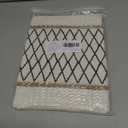 Table Runner Linear End, Boho Style with Tassels, Cotton & Linen, Farmhouse Home Decor for Living Room Dresser Scarfs (12x60Inch, Black & Beige)