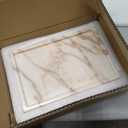 100% Natural Marble Serving Tray Luxury Marble Storage Tray for Home Decor Stone Tray for Bathroom/Kitchen/Vanity/Dresser,Plate Holder for Tissues, Candles, Towel