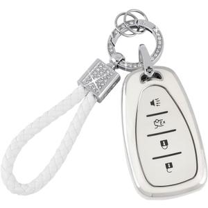 PIFOOG White Key Fob Cover for Chevy Chevrolet Malibu Equinox Camaro Blazer Traverse Accessories 4 Button Keys Shell Case Glitter Car Keychain Protection Cute Girly Women Silver PIFOOG White Key Fob Cover for Chevy Chevrolet Malibu Equinox Camaro Blazer Traverse Accessories 4 Button Keys Shell Case Glitter Car Keychain Protection Cute Girly Women Silver