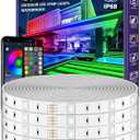 AILBTON 150ft Outdoor LED Strip Lights Waterproof,IP68 Outside Led Light Strips Waterproof with Bluetooth App Remote Control, Music Sync RGB Exterior Led Rope Lights for Balcony, Deck, Roof, Garden, Pool