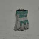 MUD Classic Split Leather Cowhide Palm and Knuckle Strap Work Gloves, Teal Floral Pattern, Cotton Backing, Tear Resistant, Safety Cuff, Blue, Medium/Large (MD71002TF-WML)
